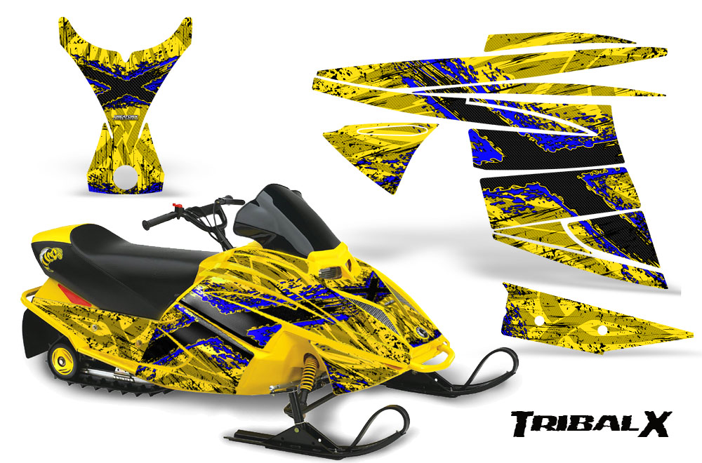 Ski-Doo MiniZ Graphics Kit TribalX Blue Yellow